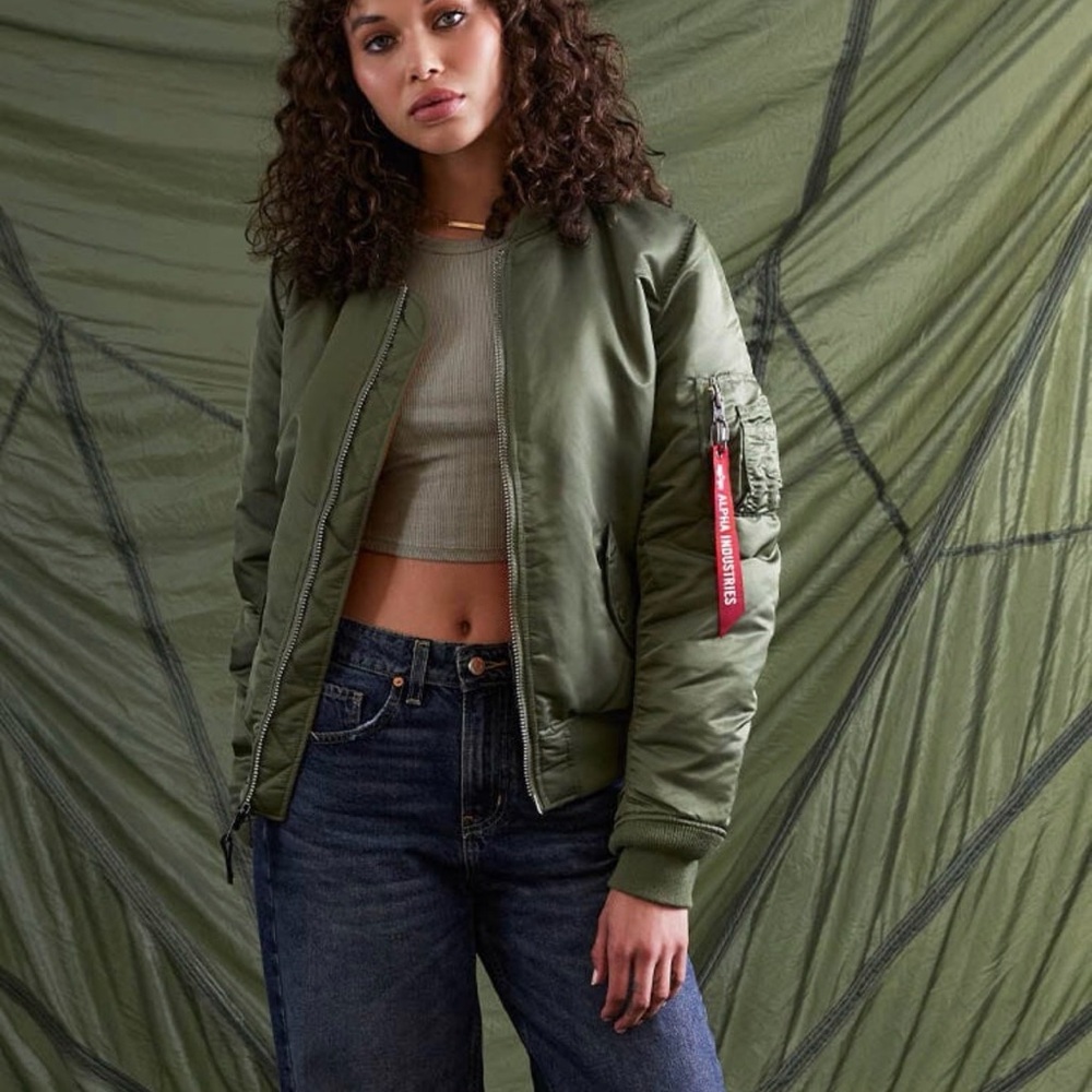 Alpha Industries MA-1 Olive Green Women's Bomber Jacket